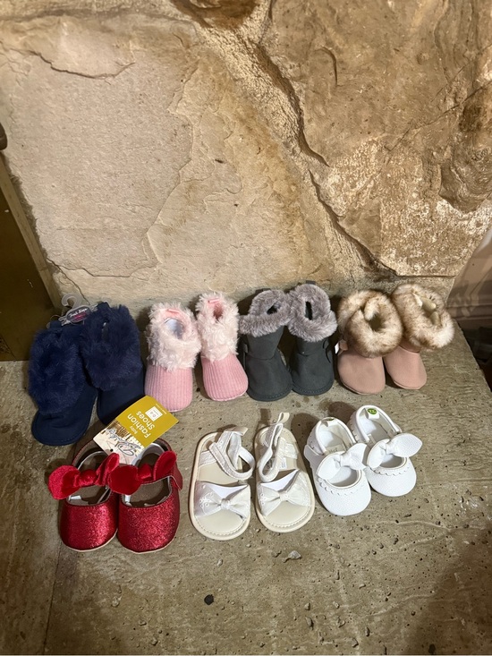 First Steps Other - Unbranded Navy Faux Fur Baby Booties - Cozy Indoor Shoes